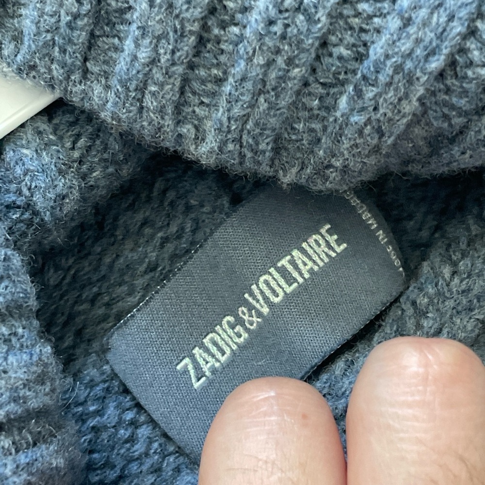 Zadig & Voltaire Sweater wool alma we amour turtleneck womens Blue (medium) - Picture 2 of 8